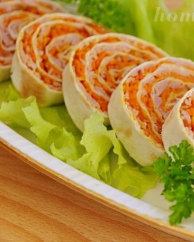 Лаваш с корейской морковью
